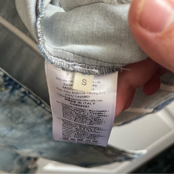 Elisa Cavaletti Patchwork Jean Jacket w/ Detail Stitching & Stone Wash Design - Picture 15 of 15